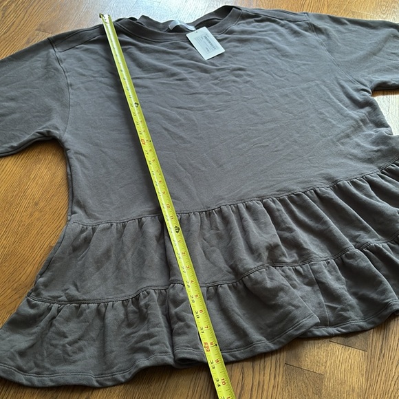 NWT Lassiter Ruffled Sweatshirt Dress in Charcoal - Picture 8 of 15